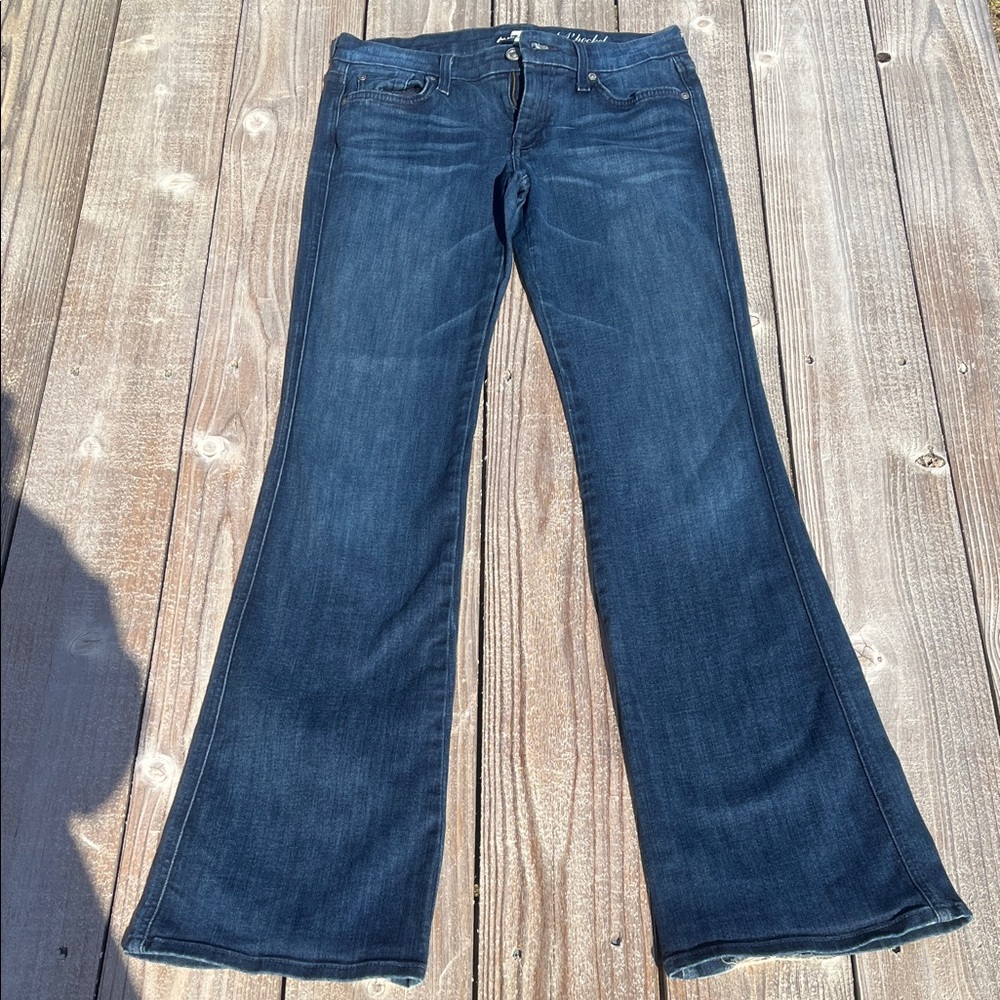 7 For All Mankind Dark Blue Flare Jeans